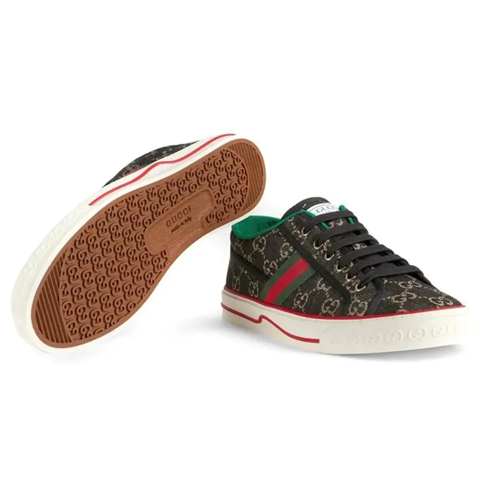 Gucci Tennis 1977 Black Ivory Supreme Men's Sneakers Size 14G